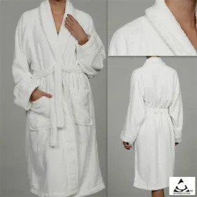 Unisex 100% Pure Egyptian Cotton White Bath Robe