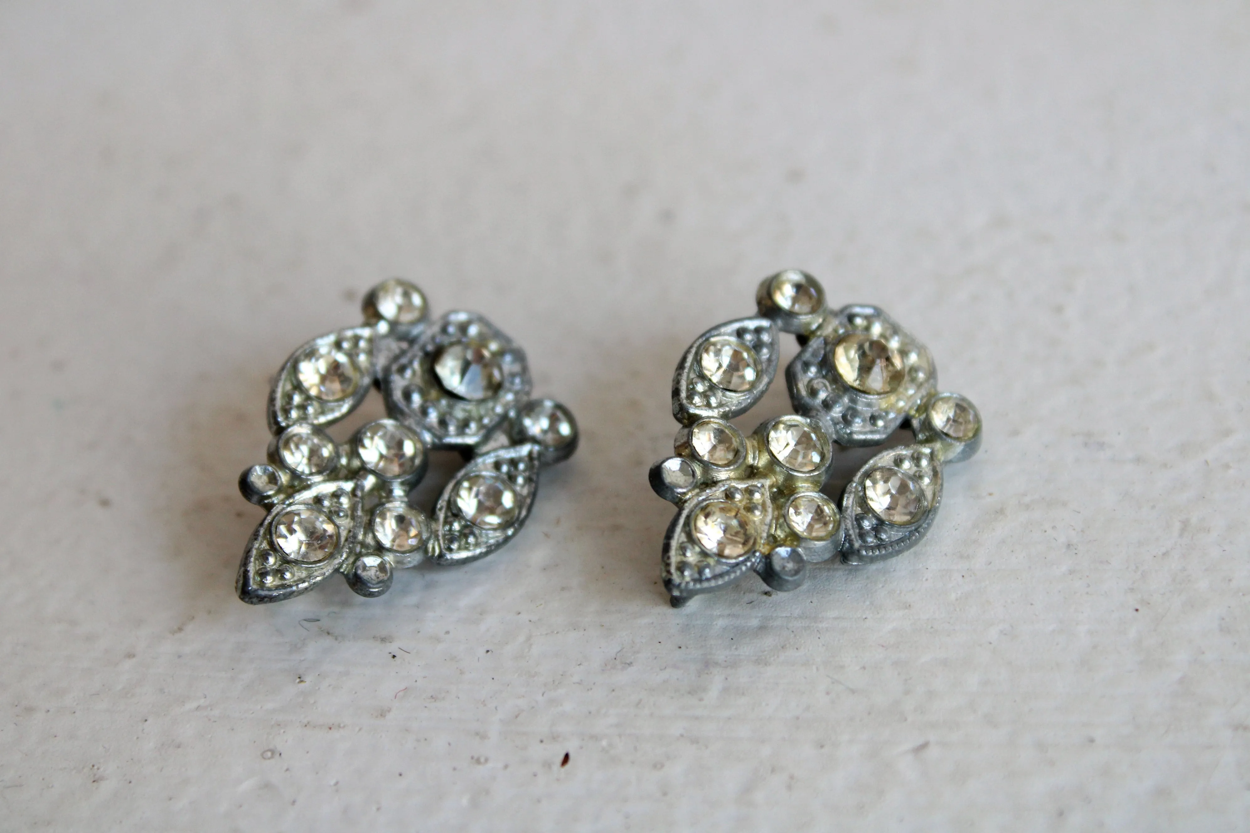 Vintage 1930s 1940s Rhinestone Dress Clip Embellishments