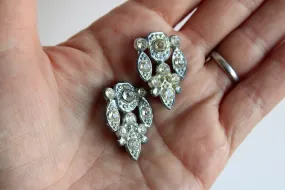 Vintage 1930s 1940s Rhinestone Dress Clip Embellishments