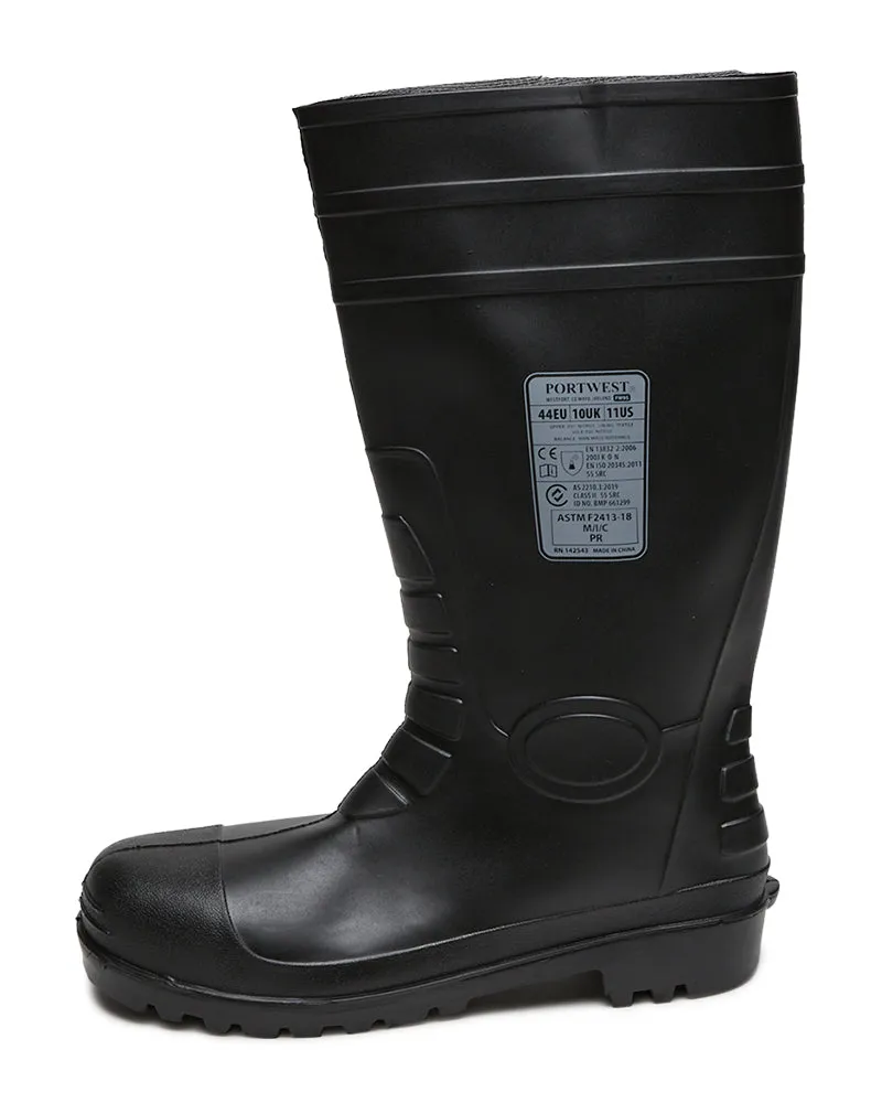 Waterproof Safety S5 Gumboot - Black