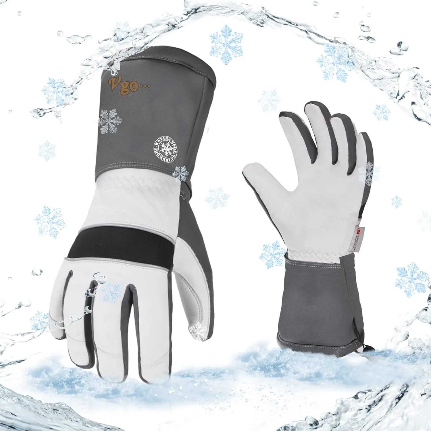 Winter Warm Ski Gloves Waterproof Insert, Touchscreen, Cold Storage Work Gloves