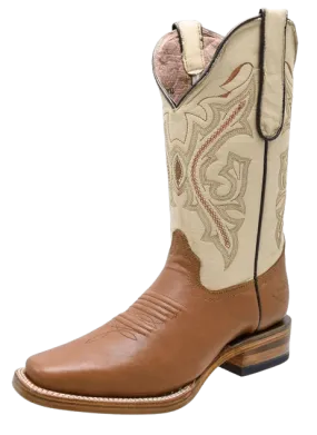 Women's Honey with Hueso Square Toe Rodeo Boot