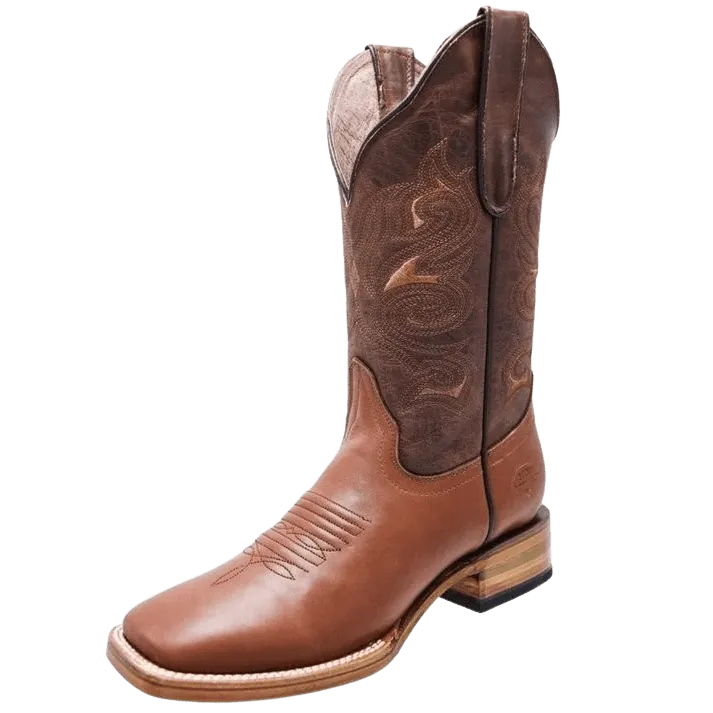 Women's Plain Honey Leather Square Toe Rodeo Boot