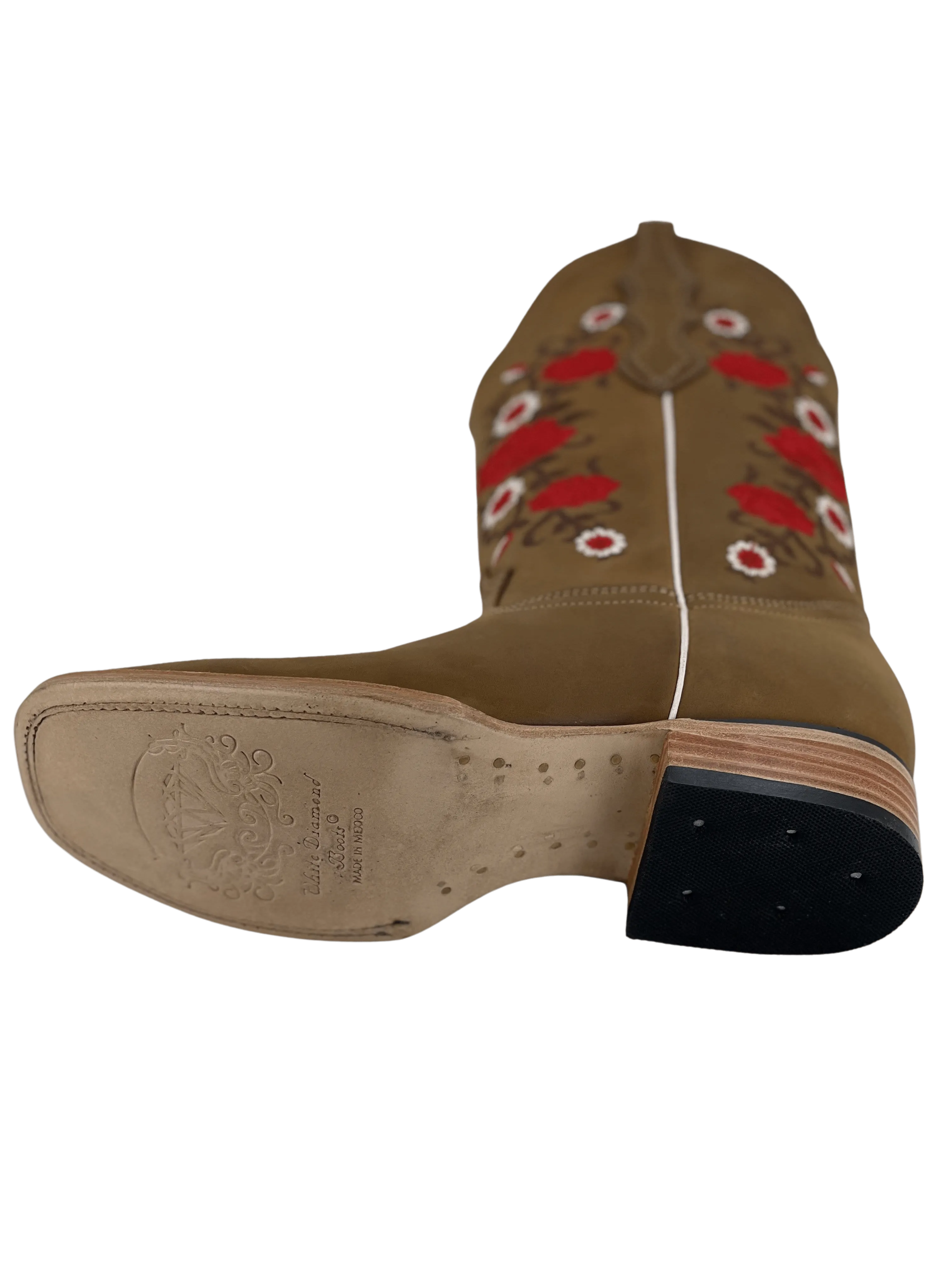 Women’s Red Rose Hazelnut Square Toe Rodeo Boot